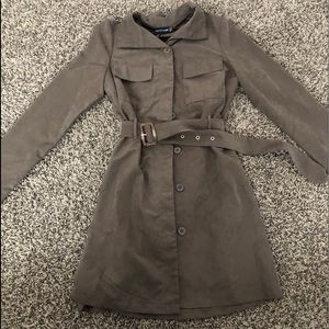 Faux suede cargo dress